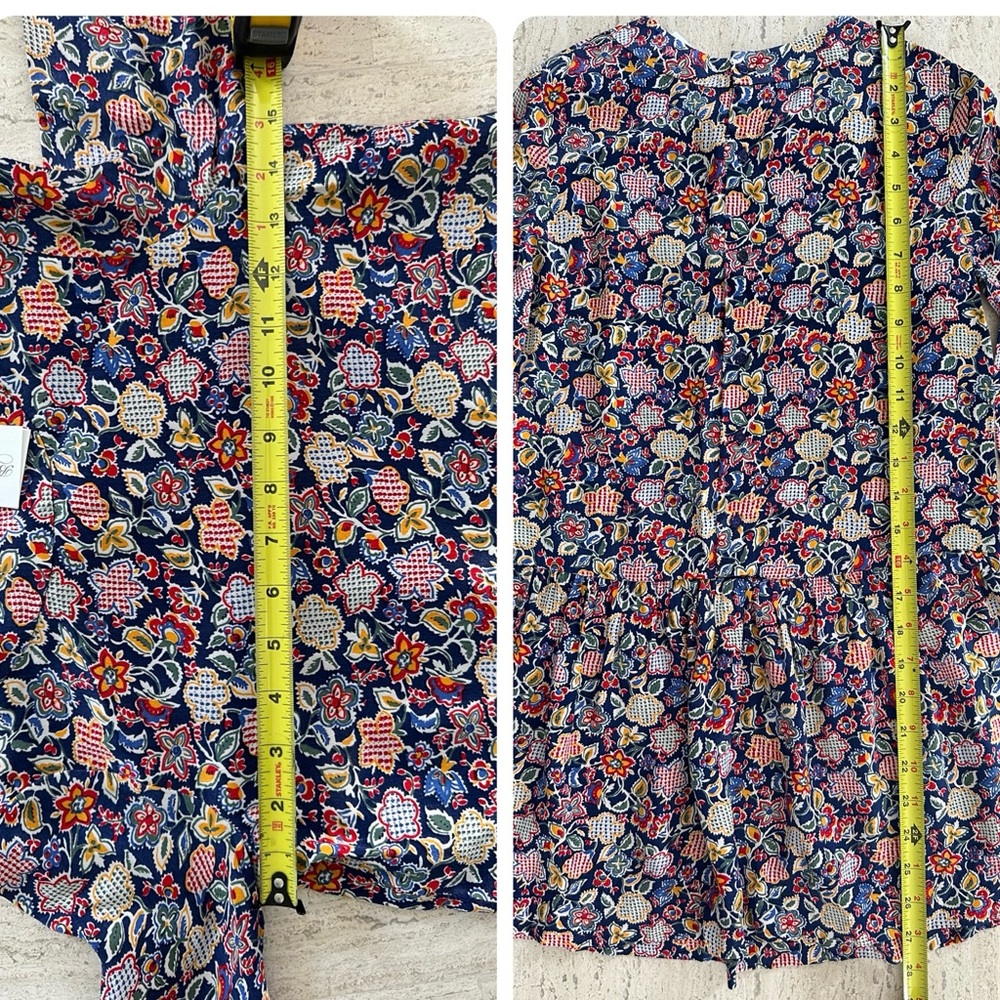NWT Bonpoint Floral Print Gathered Dress - Size 10 - Picture 10 of 16